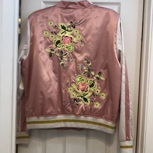 guess pink bomber jacket